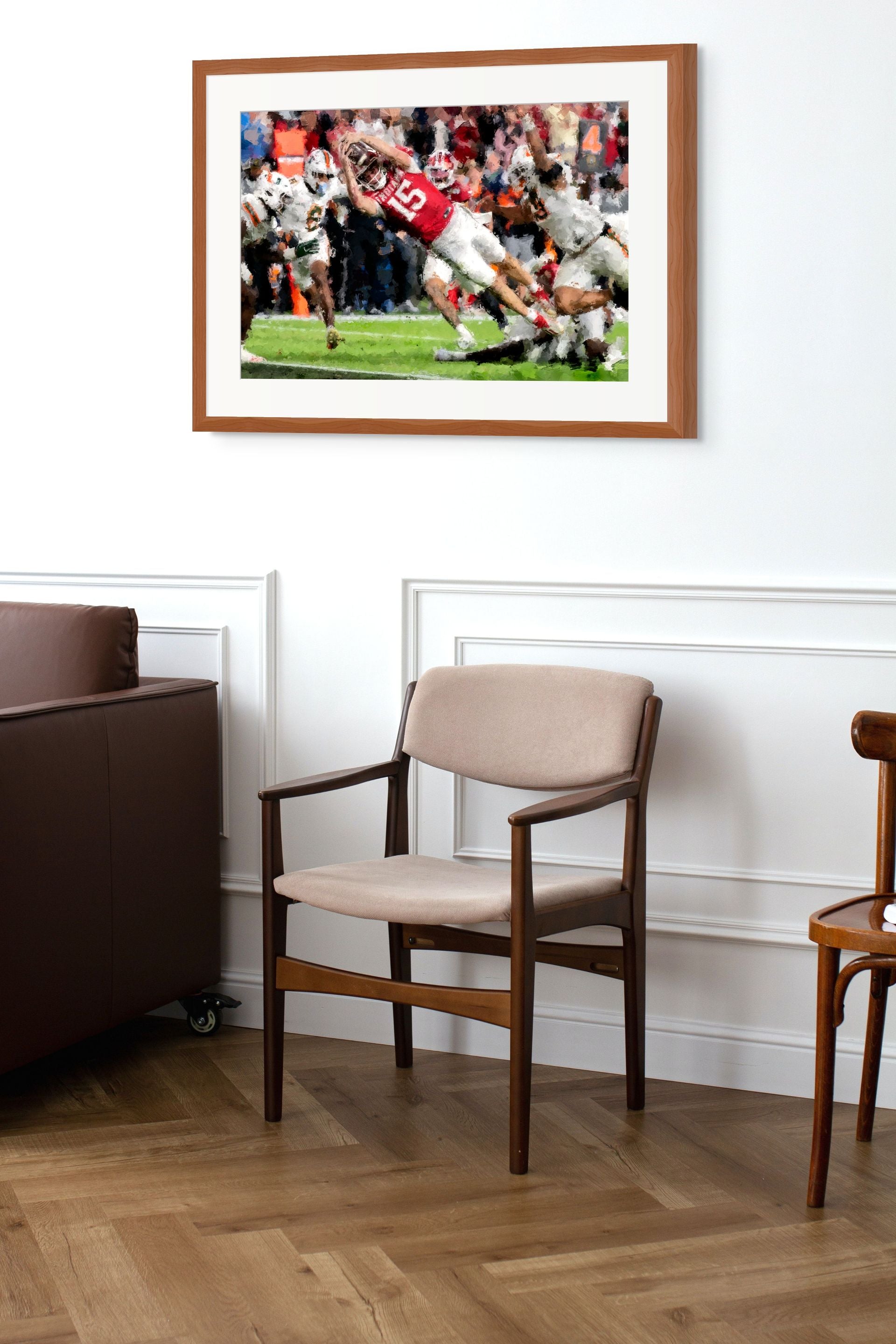 Framed sports art inspired by Fernando Mendoza Indiana National Champion